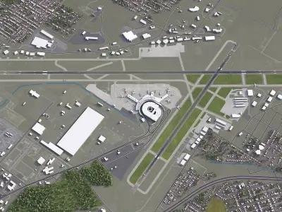 Birmingham-Shuttlesworth Airport - BHM Low-poly 3D model