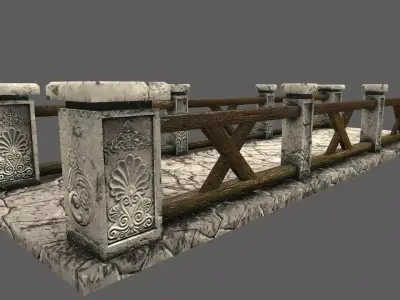 bridge 4 stone Low-poly 3D model