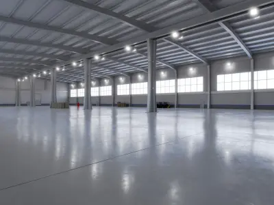 Industrial Warehouse Interior 9 Low-poly 3D model
