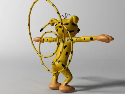 Marsupilami Character RIGGED Low-poly 3D model