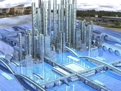 Sci-Fi Future Utopian Arch City 1 3D model
