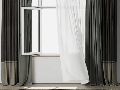 Collection curtains when open window  3D Model Pack