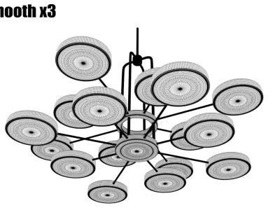 modern chandelier hanging lamp 3D model