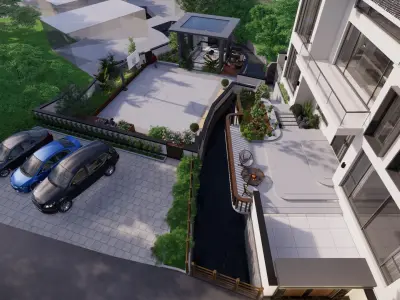 modern house design  lanscape design 3D model