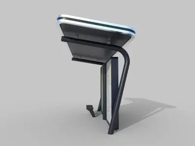 Bus Shelter 06 Low-poly 3D model
