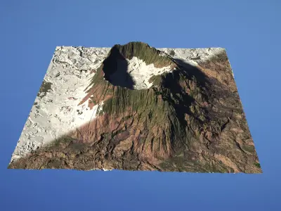 Landscape Environment Volcano Snow 27 Low-poly 3D model