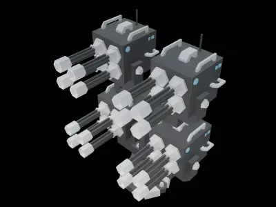 Tower Defence Mechanical v7 002 Low-poly 3D model