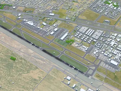 Sharjah Airport 10km Low-poly 3D model
