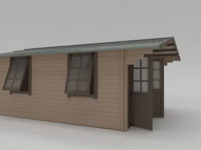 Summer House Log Cabin Garden Office 3D model