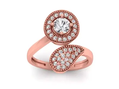 Solitaire Wedding Engagement Women Light Weight Bypass Rings 3D print model purchase