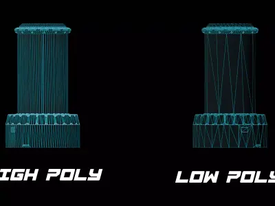 Sci-Fi Pod Stasis Incubation Tank Containment Low-poly 3D model