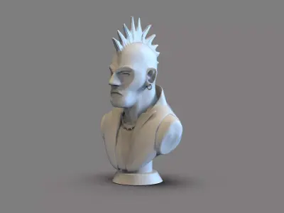 Punk dude bust 3D print model