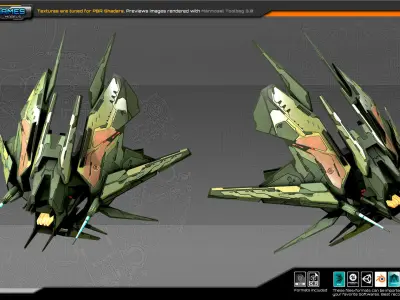SF Alien fighter A8 Low-poly 3D model