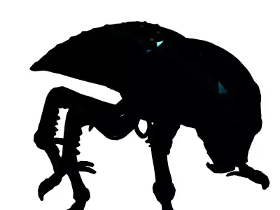 SciFi Robotic Beetle Animated Game Asset Low-poly 3D model