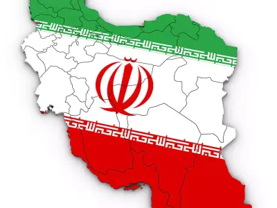 3d Political Map of Iran 3D model