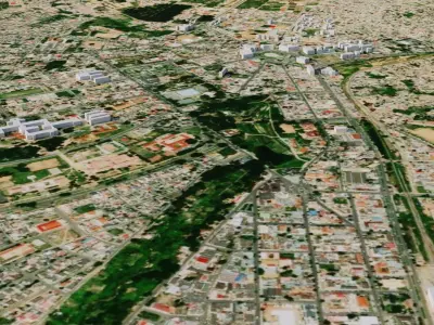 Huambo city from space 3D model