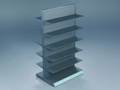 Retail Gondola Shelf for Supermarkets Low-poly 3D model