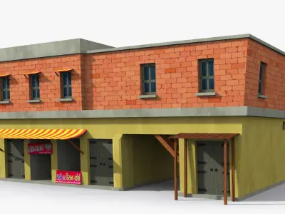 Cartoon House s Low-poly 3D model