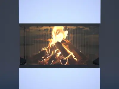  fireplace animation Low-poly 3D model