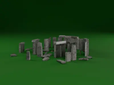 Low Poly England Stonehenge Low-poly 3D model
