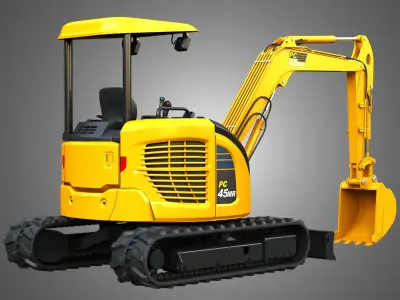 PC45MR-5 Small Hydraulic Excavator 3D model