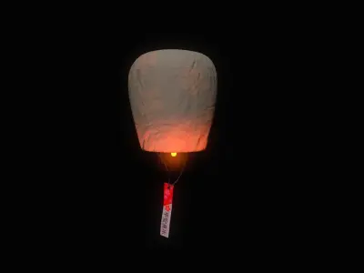 Chinese sky lantern Low-poly 3D model