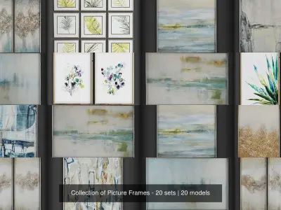 Collection of Picture Frames - 20 sets 3D Model Pack 20