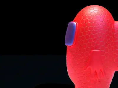 fully rigged RED Among us Character 3D model