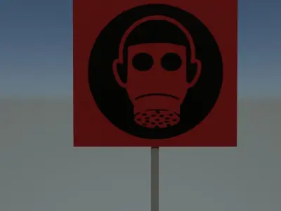 protection respirator sign Free low-poly 3D model