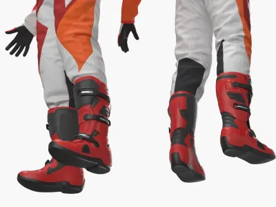  Kids Motocross Gear Set Red-Orange 