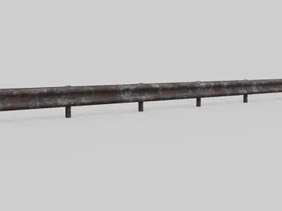 Road Safety Barrier 2B Low-poly 3D model