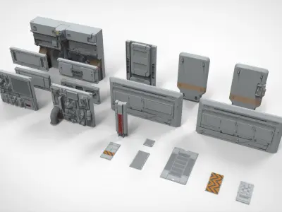 sci-fi Architecture kitbash 8 3D model