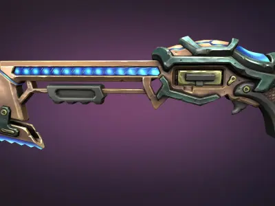 Sci-fi musket Low-poly 3D model