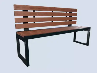 Street bench low poly pbr game ready Low-poly 3D model purchase