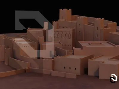 Al-Turaif UNESCO world heritage -INTACT Low-poly 3D model