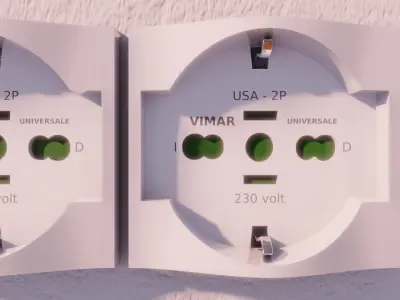 Wall socket Vimar Free 3D model