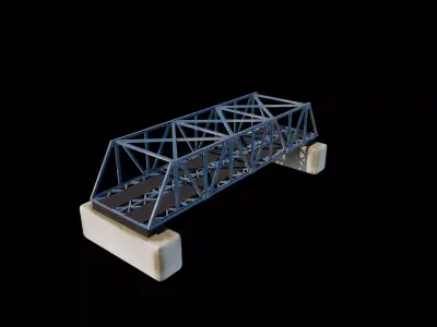 Double Track Bridge 3D model