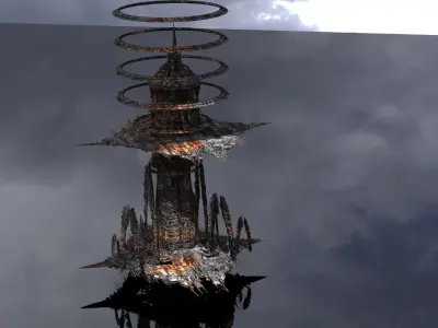Cyberpunk Scorched Earth tower 6 3D model