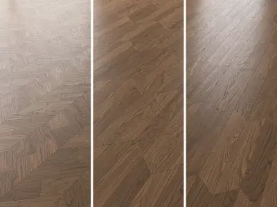 Parquet Oak Black Walnut Brushed set 6 3D model