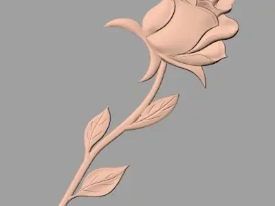 Door flower relief model STL format for CNC carving E489 3D model