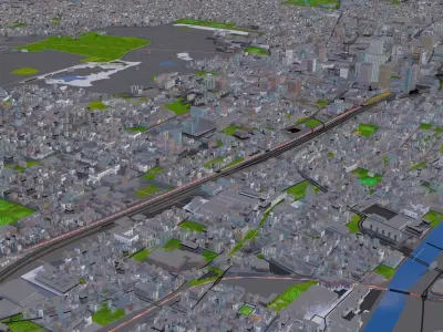 Montreal City Dec 2021 Low-poly 3D model