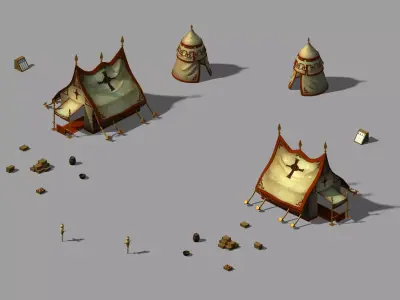 Crusaders - Barracks - Tents 01 3D model