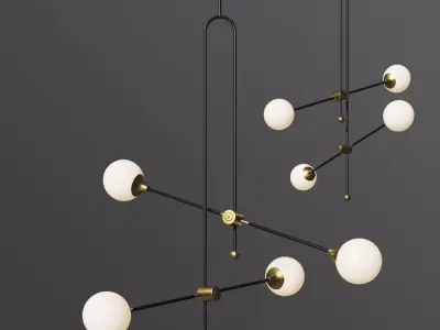 XYZ Chandelier Unique Minimalist Pendant Lamp  3D model
