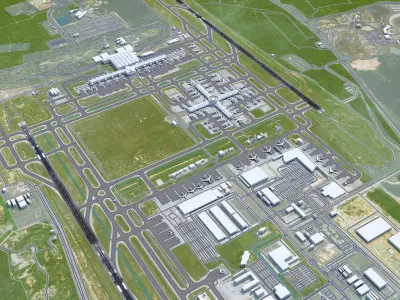 Kuala Lumpur Airport 12km Low-poly 3D model