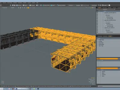sci fi corridor Low-poly 3D model