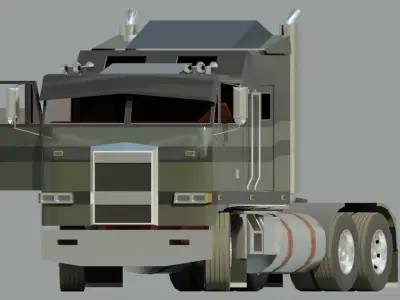 Semi truck Cabover Free low-poly 3D model