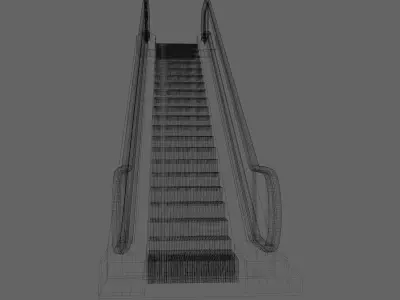 Escalator animated Low-poly 3D model
