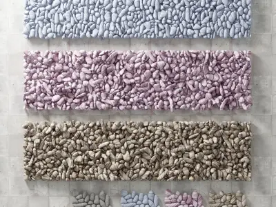 Colored pebble road 3D model