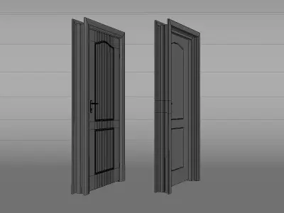 interior wooden panel  door  Free 3D model