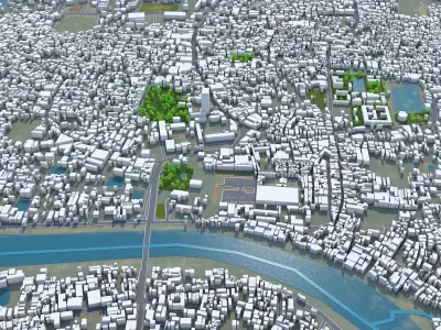Sylhet Bangladesh 25km Low-poly 3D model